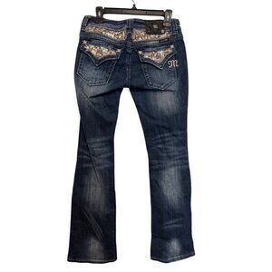 Miss Me Bootcut Jeans Womens Size 28 Dark Wash Distressed Medium Blue Denim